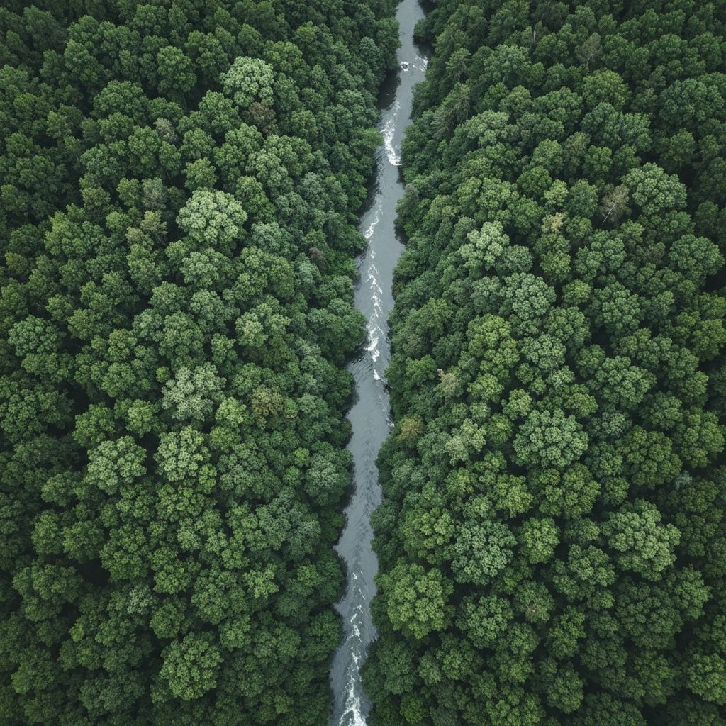 Aerial forest view