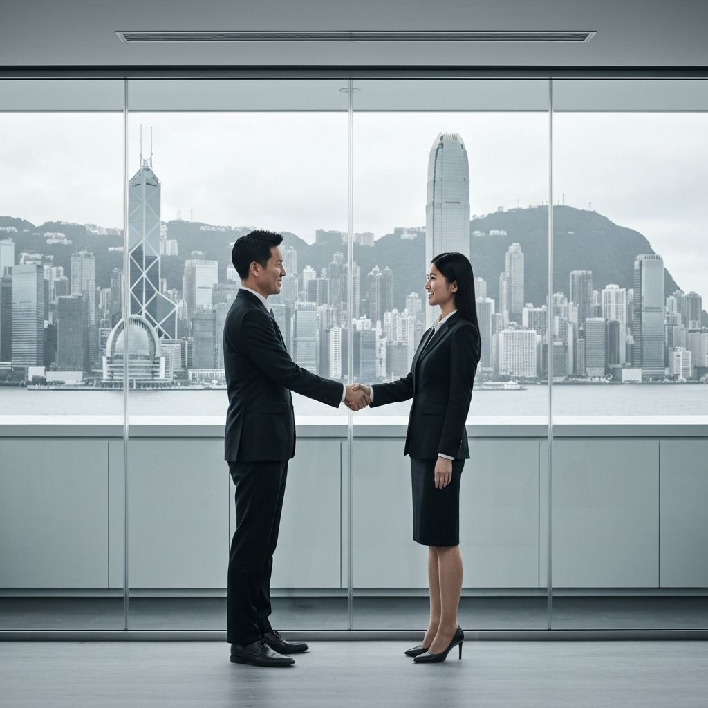 Executive handshake in boardroom